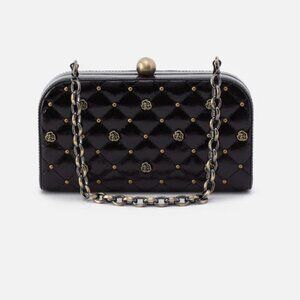 NWOT Hobo Black Leather Clutch w/ Chain Wristlet Strap